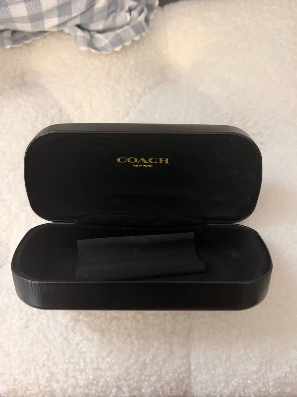 Coach Black Microfiber Cleaning Cloth with Embossed Logo
